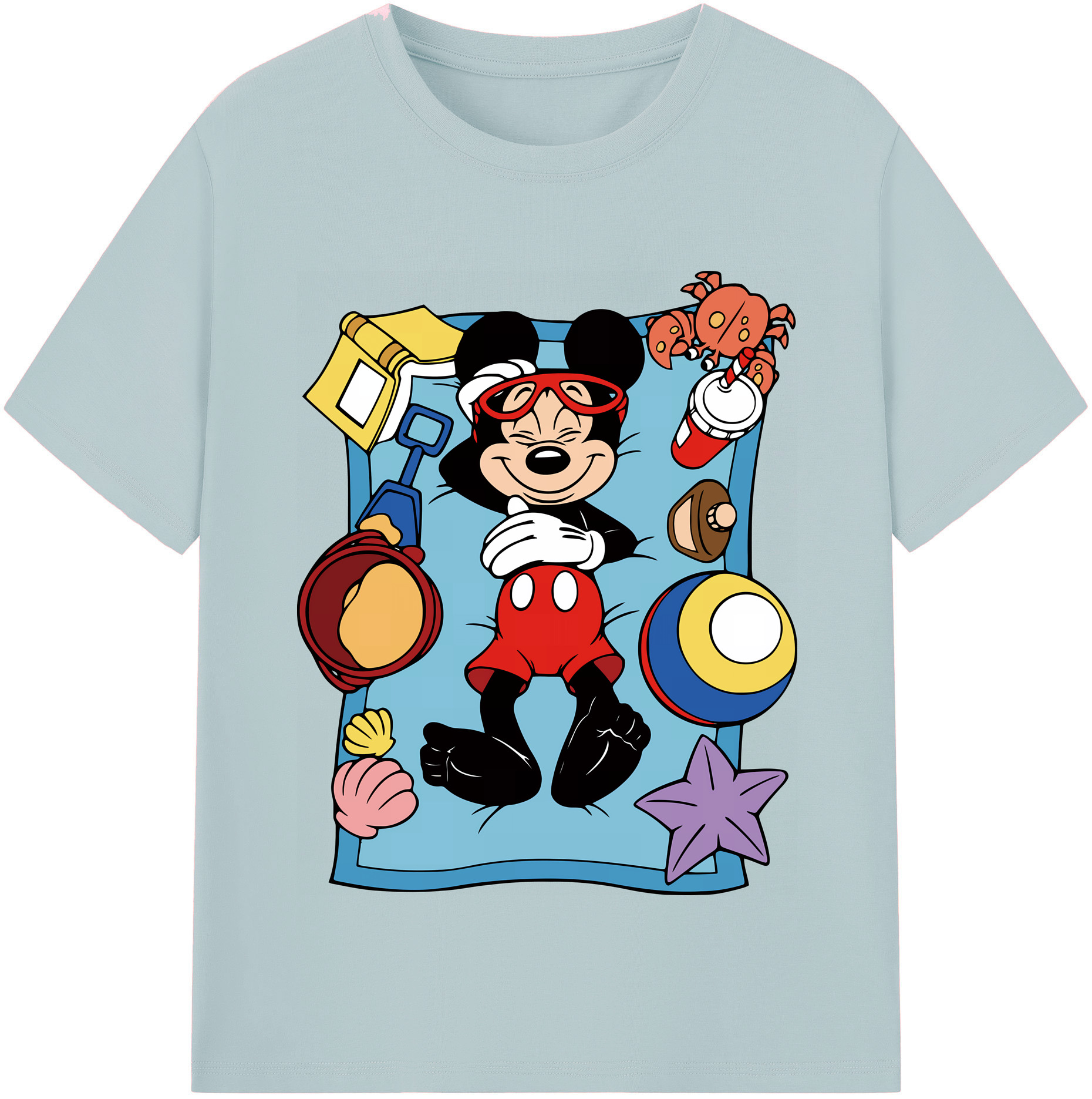 （画像用） ミッキーマウス Mickey Mouse 綿100％半袖Tシャツ（フロントプリント）